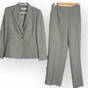 Jones Studio Womens Gray Pants Suit Size 12 One Button Blazer Jacket Career Wear